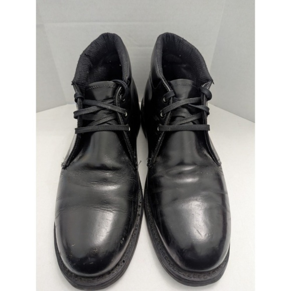 Knapp‎ Work Shoe Size 10 D Lace Up Black Leather Steel Toe Cat's Paw Soles